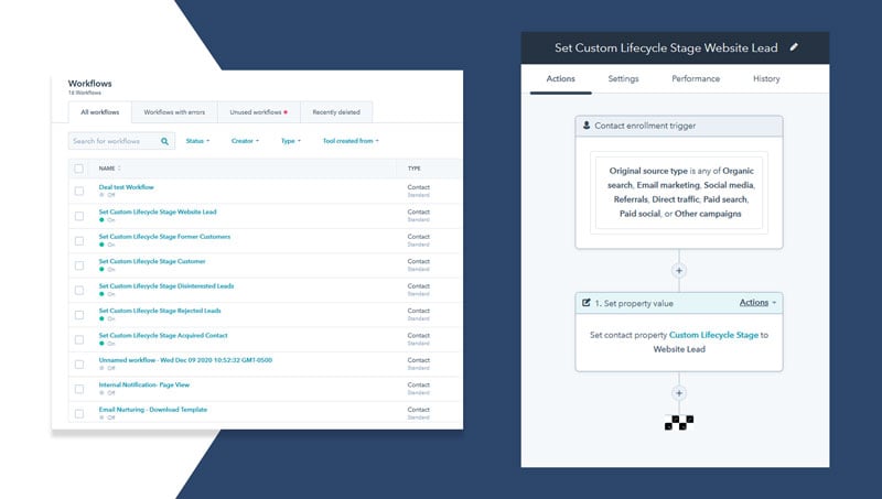 A screenshot showing the process of workflow automation.
